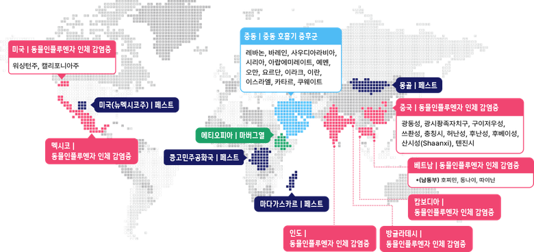 총 21개국 대상 중점검역관리지역